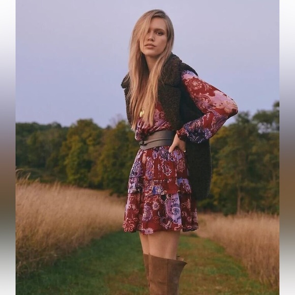 NWOT Anthropologie Marais Printed chiffon mini dress - Picture 3 of 13